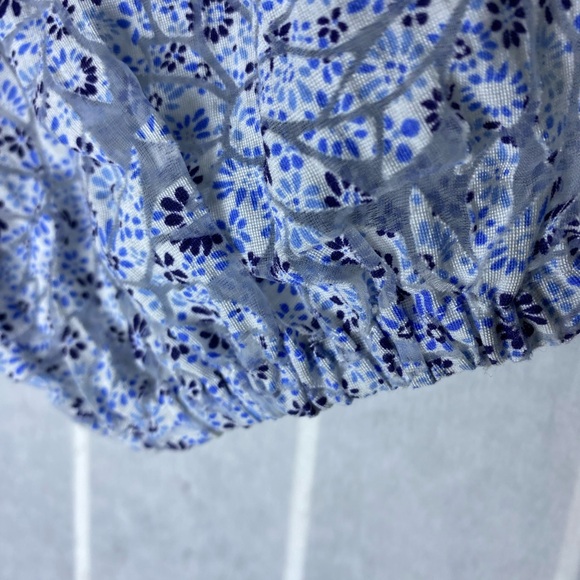 Zara Women's Light Blue Sheer Cropped Blouse * - Picture 5 of 6